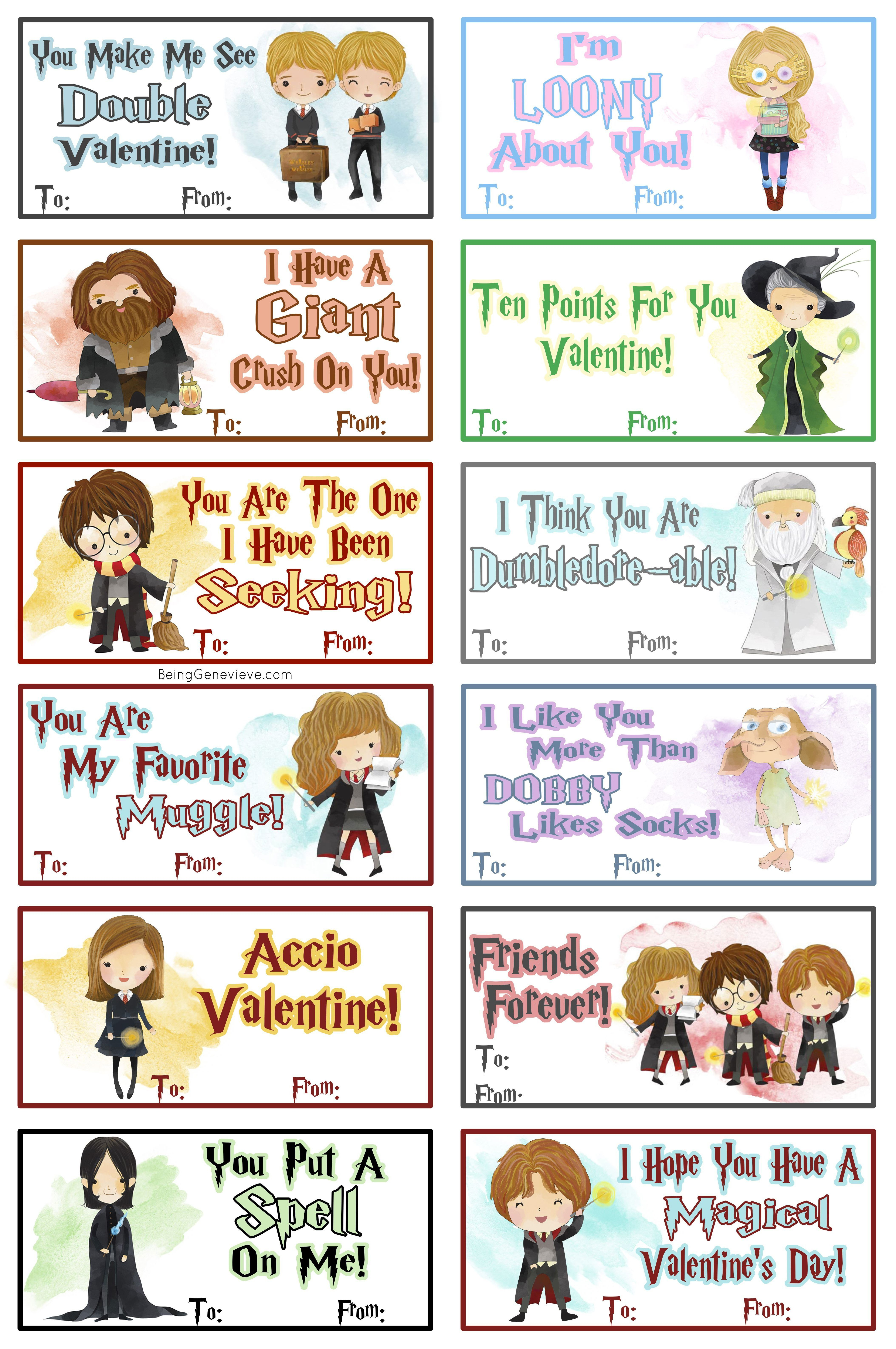 Free Printable Harry Potter Valentines | Beinggenevieve - Free Printable Harry Potter Pictures
