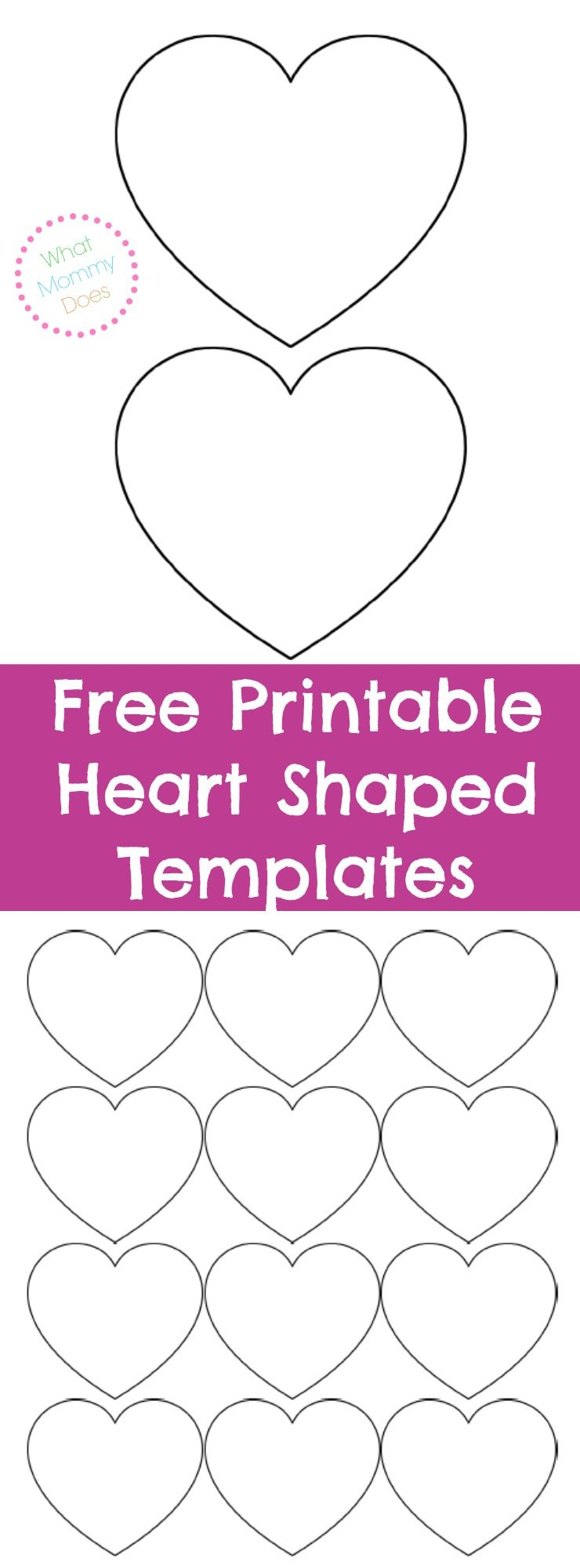 Free Printable Heart Templates – Large, Medium &amp;amp; Small Stencils To - Free Printable Hearts