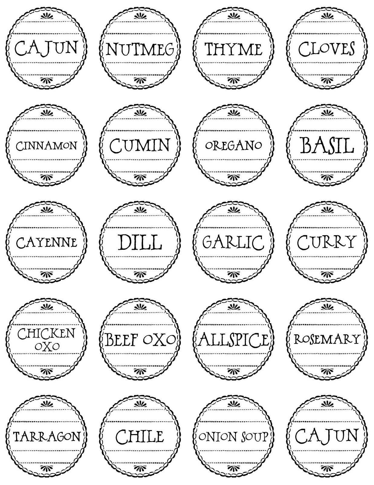 Free Printable Herb Labels | And Special Thanks To Traci Of Beneath - Free Printable Herb Labels