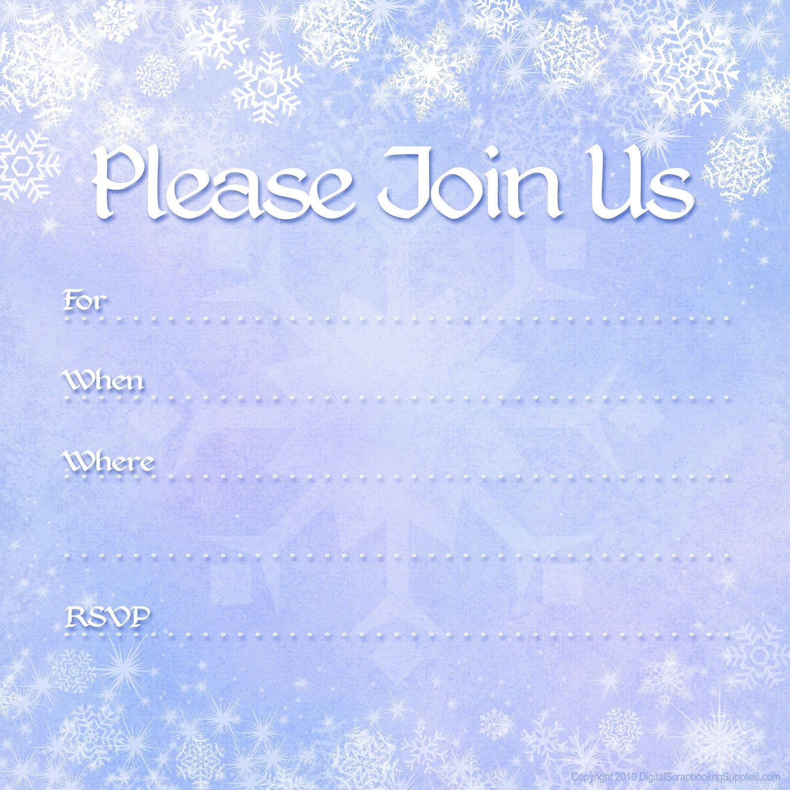 Free Printable Invites | Free Printable Party Invitations: Free - Holiday Invitations Free Printable