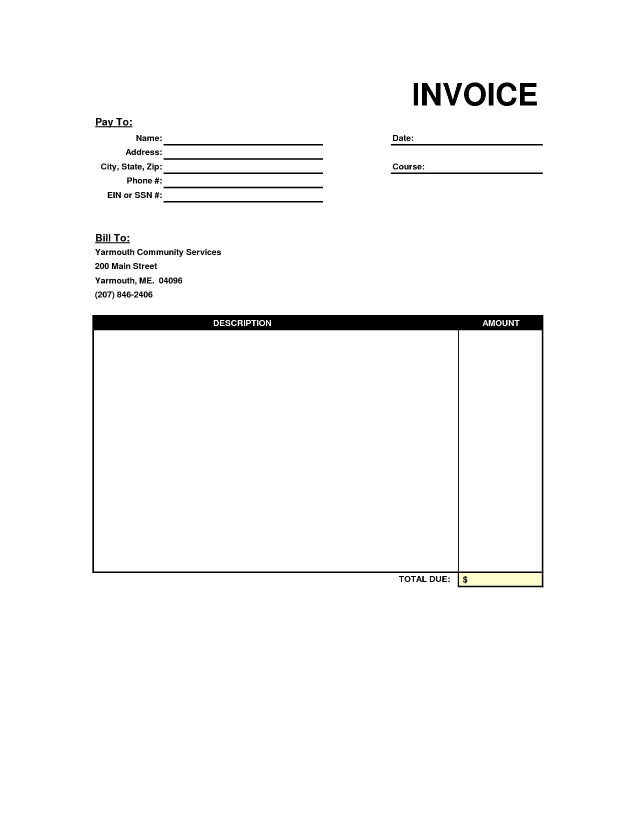 Free Printable Invoice Template Blank Invoice Template Blank Invoice - Free Printable Invoice Forms