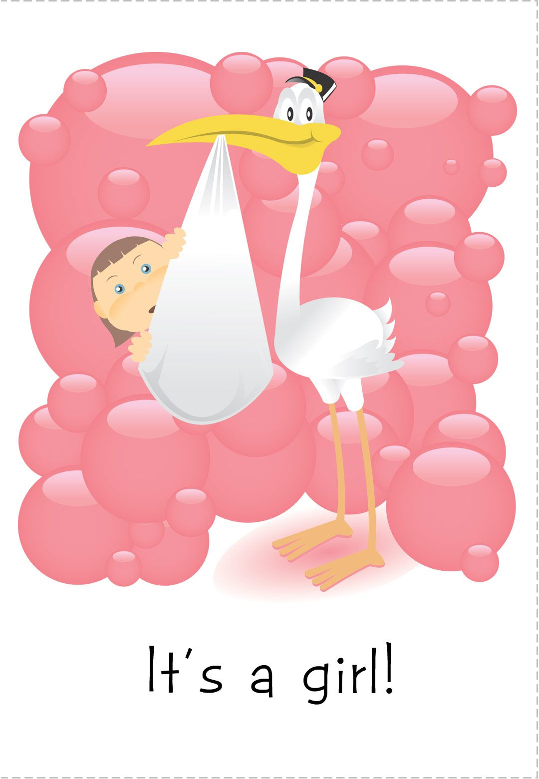 Free Printable &amp;#039;it&amp;#039;s A Girl&amp;#039; Greeting Card | Baby Shower | Baby - Congratulations On Your Baby Girl Free Printable Cards