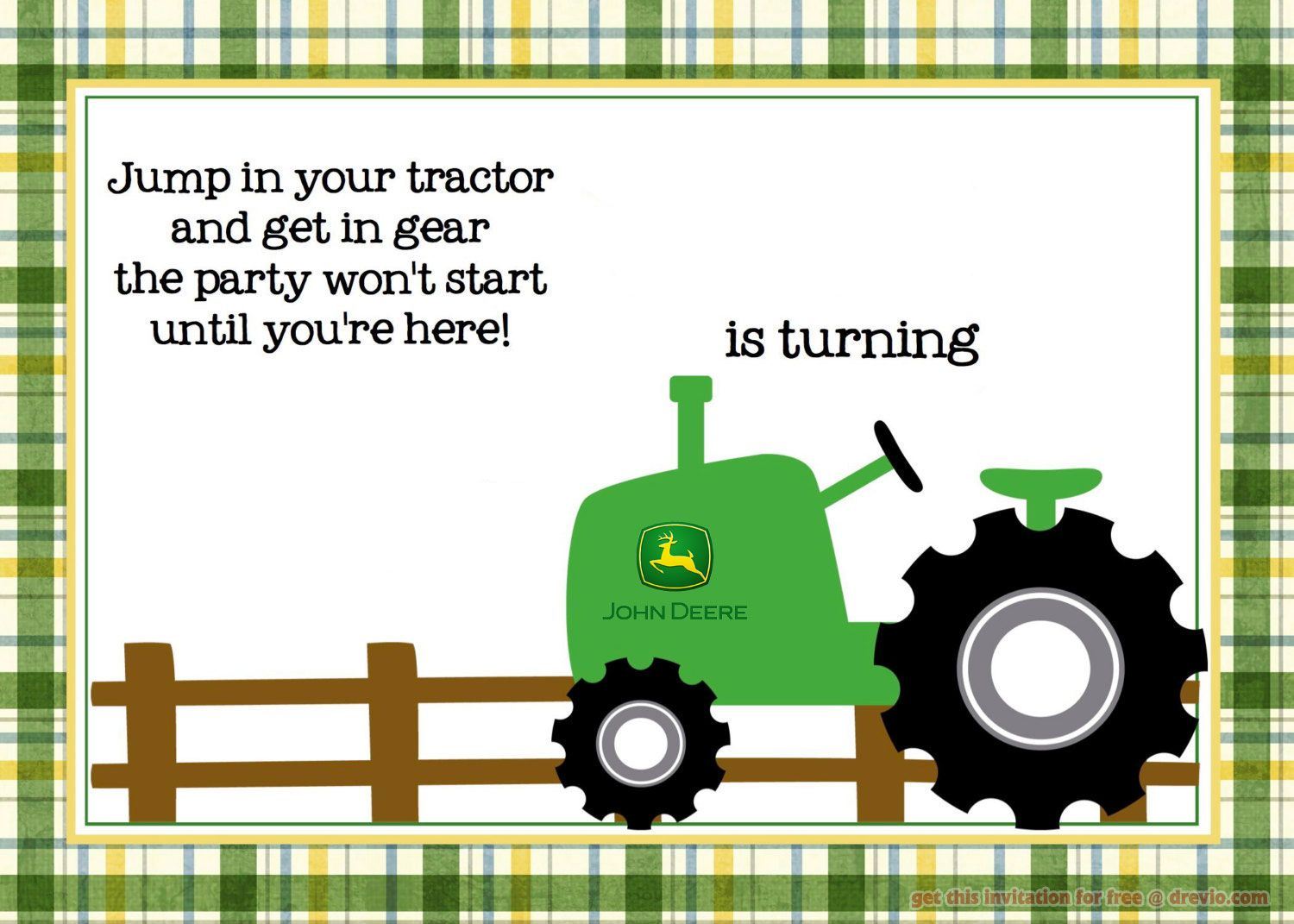 Free Printable John Deere Tractor Birthday - Free Printable John Deere Baby Shower Invitations