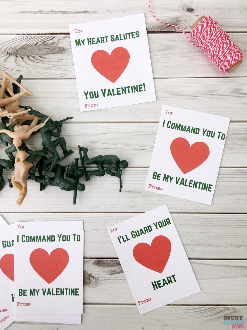 Free Printable Kids Valentine Cards With Army Guys! - Must Have Mom - Free Printable School Valentines Cards