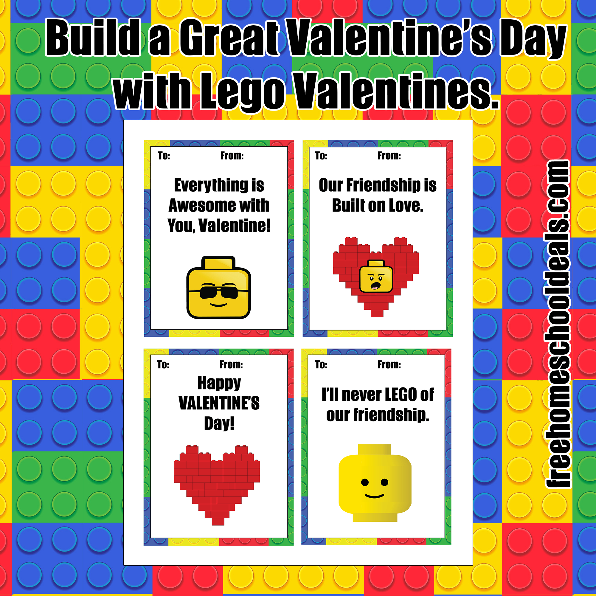 Free Printable Lego Valentines! (Instant Download) | Free Homeschool - Free Printable Lego Star Wars Valentines