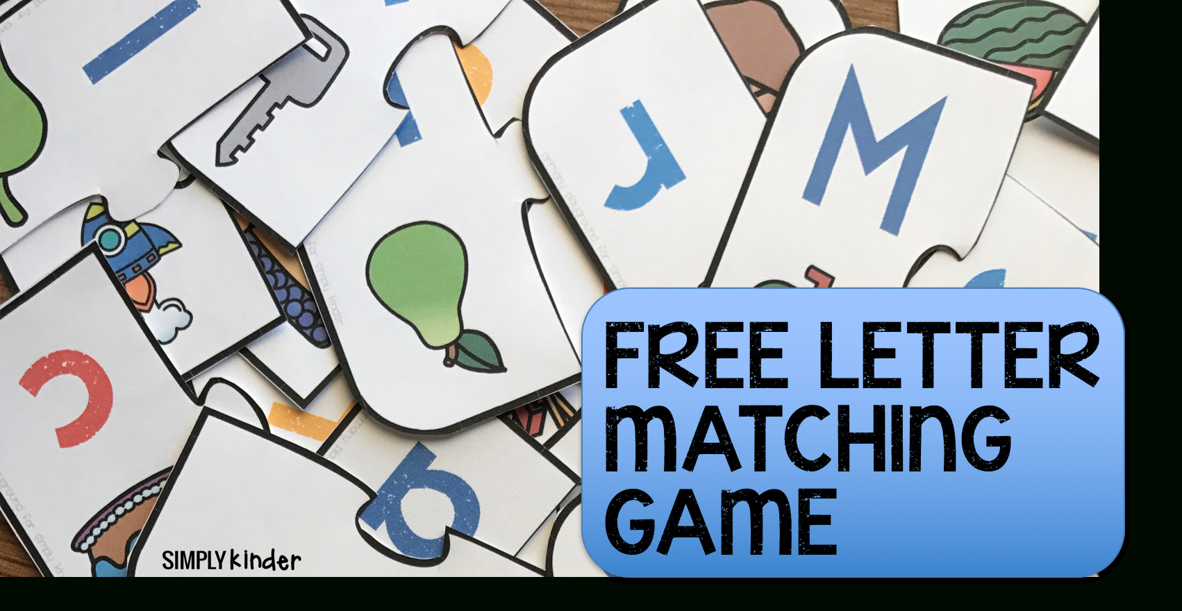 Free Printable Letter Matching Game - Simply Kinder - Free Printable Matching Cards