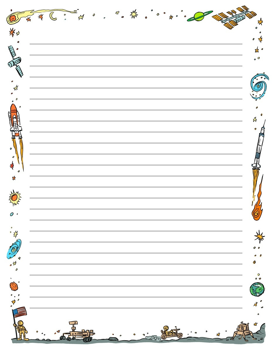 Free Printable Lined Paper With Borders | Writings And Essays Corner - Free Printable Border Paper