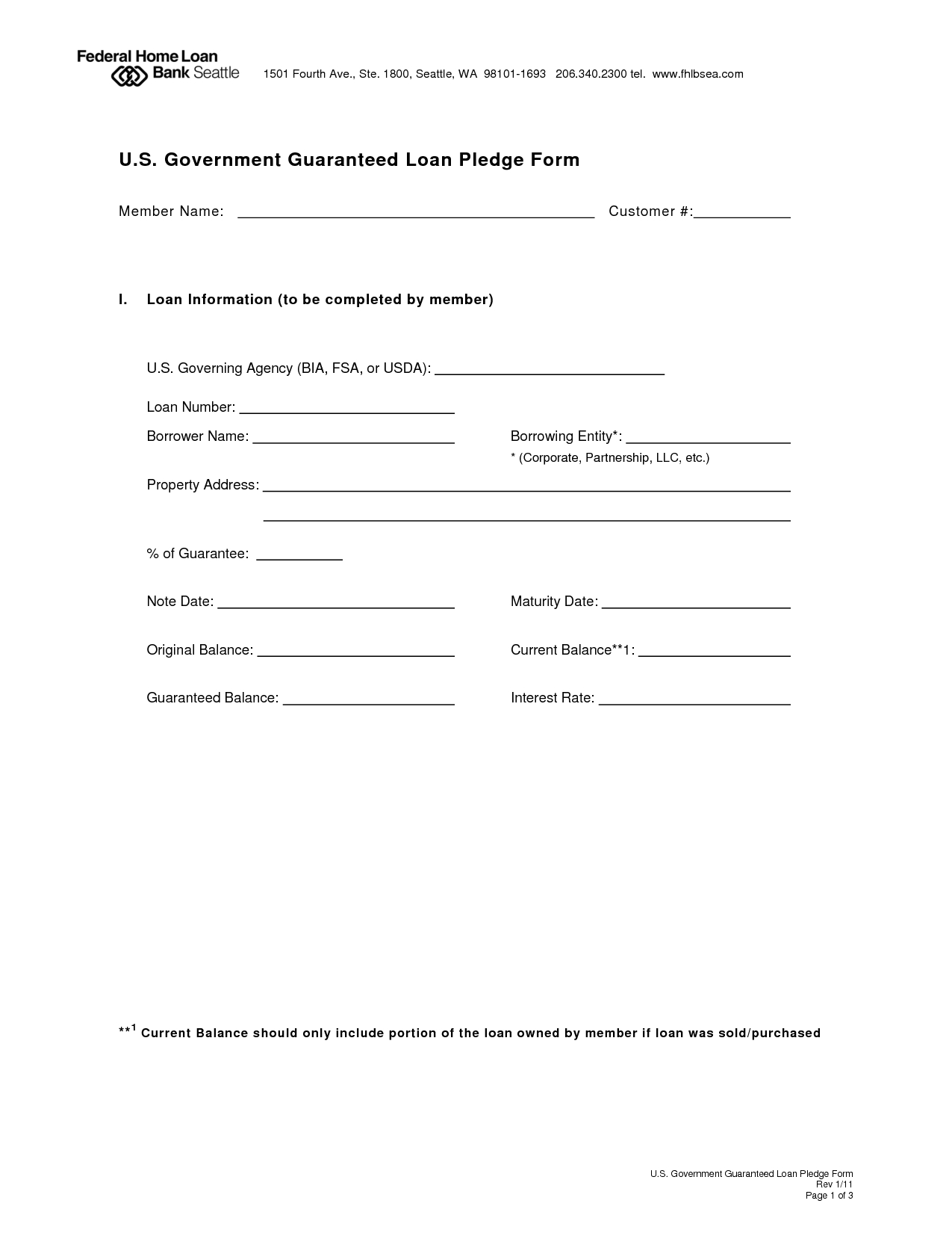 Free Printable Loan Agreement Form Form (Generic) - Free Printable Loan Forms