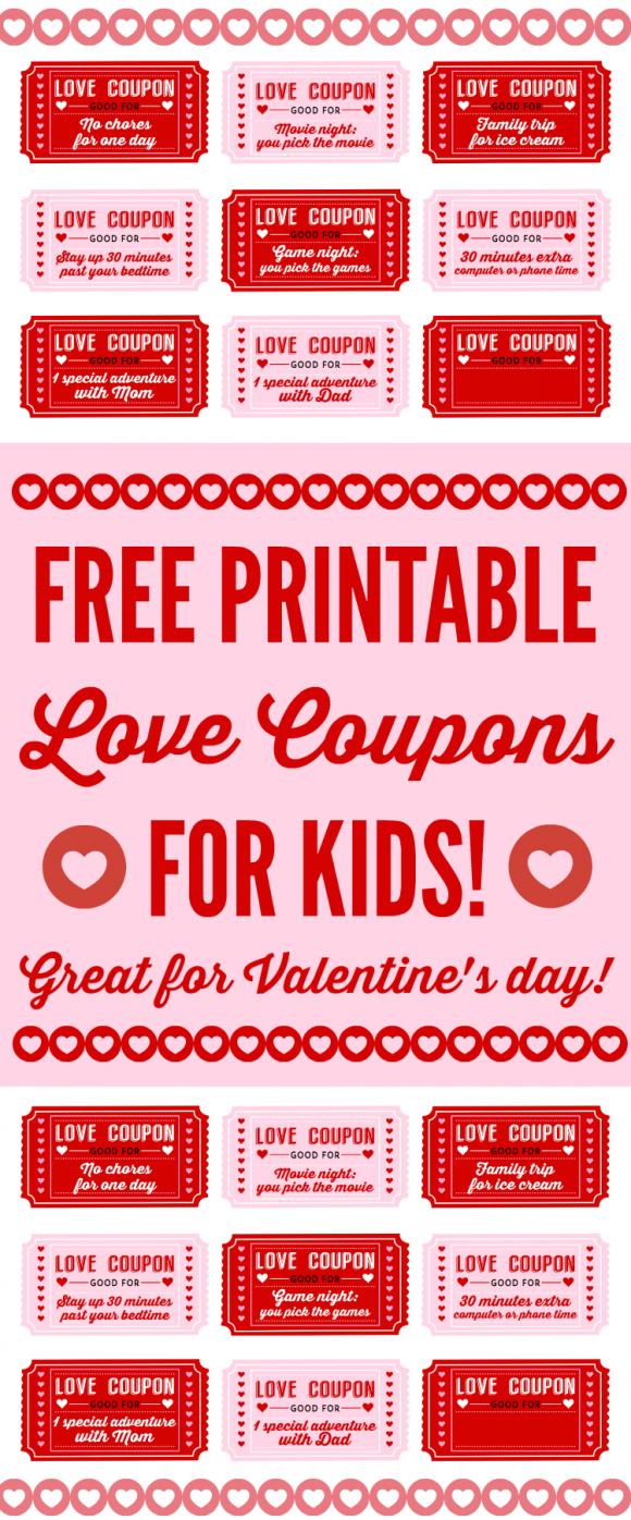 Free Printable Love Coupons For Kids On Valentine&amp;#039;s Day - Free Printable Coupons For Husband