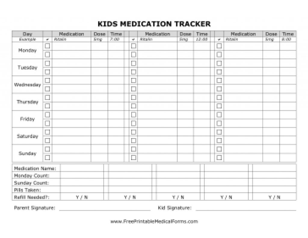 Free Printable Medication Tracker Template Within Free Printable - Free Printable Daily Medication Chart