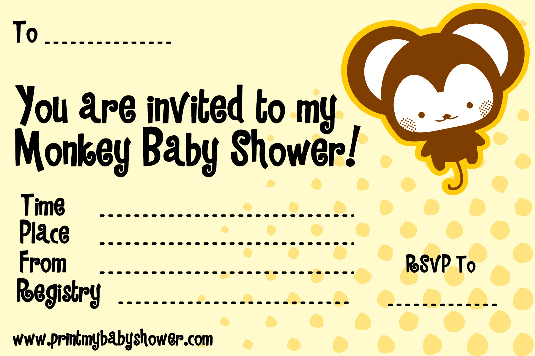 Free Printable Monkey Baby Shower Invitations Is Packed With - Free Printable Monkey Girl Baby Shower Invitations