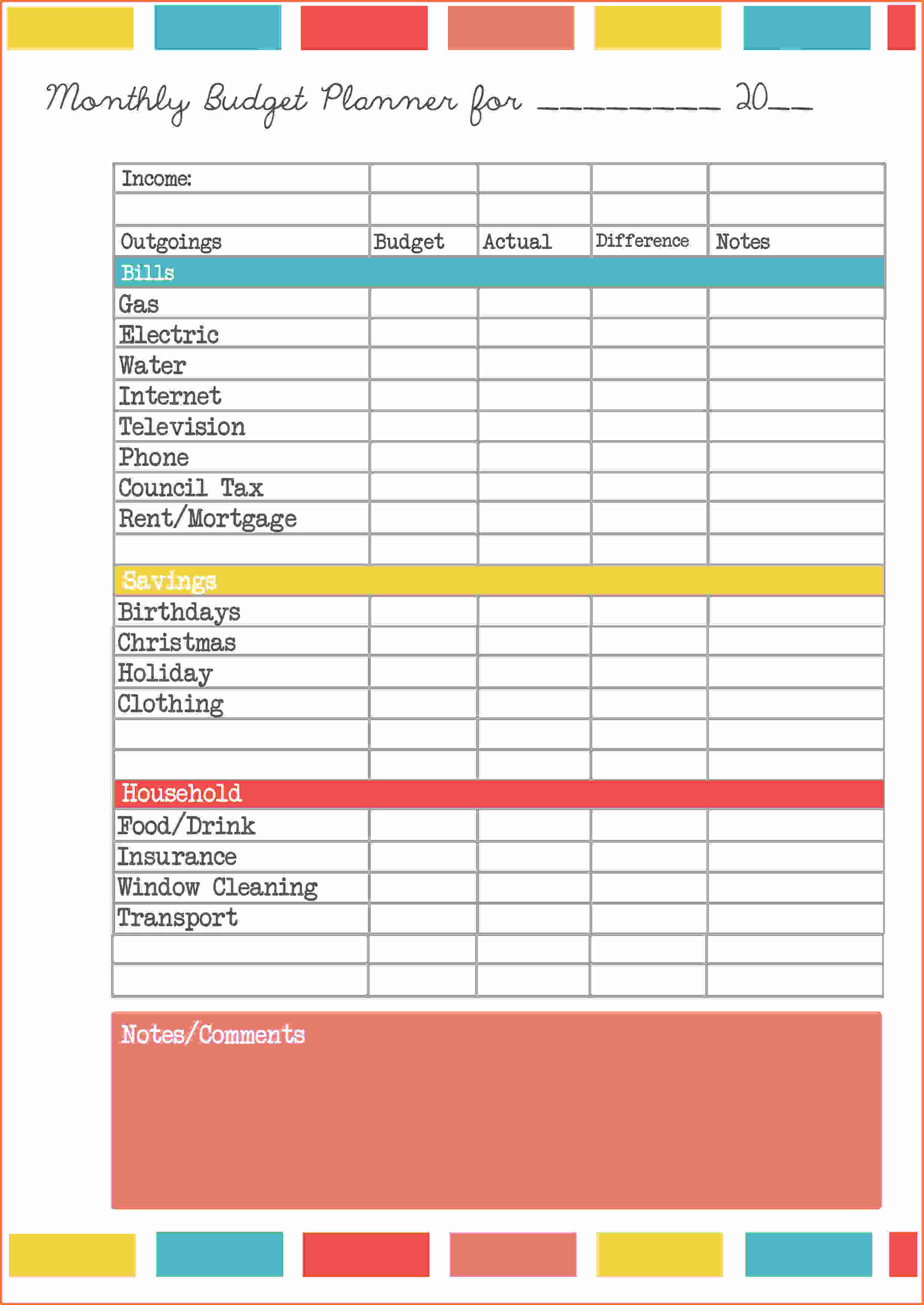 Free Printable Monthly Budget Planner Recent Of Best Personal Budget - Free Printable Budget Planner