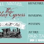 Free Printable Movie Tickets Template Polar Express Party Invitation   Free Polar Express Printable Tickets