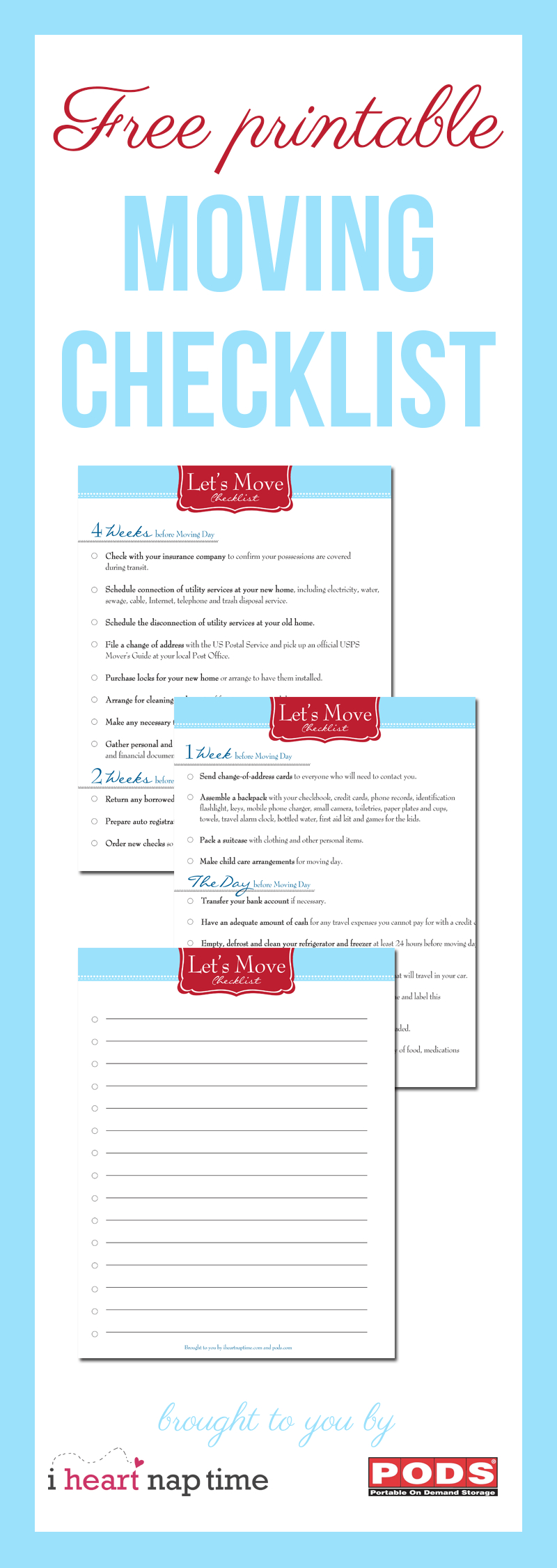 Free Printable Moving Checklist And Planner - Free Printable