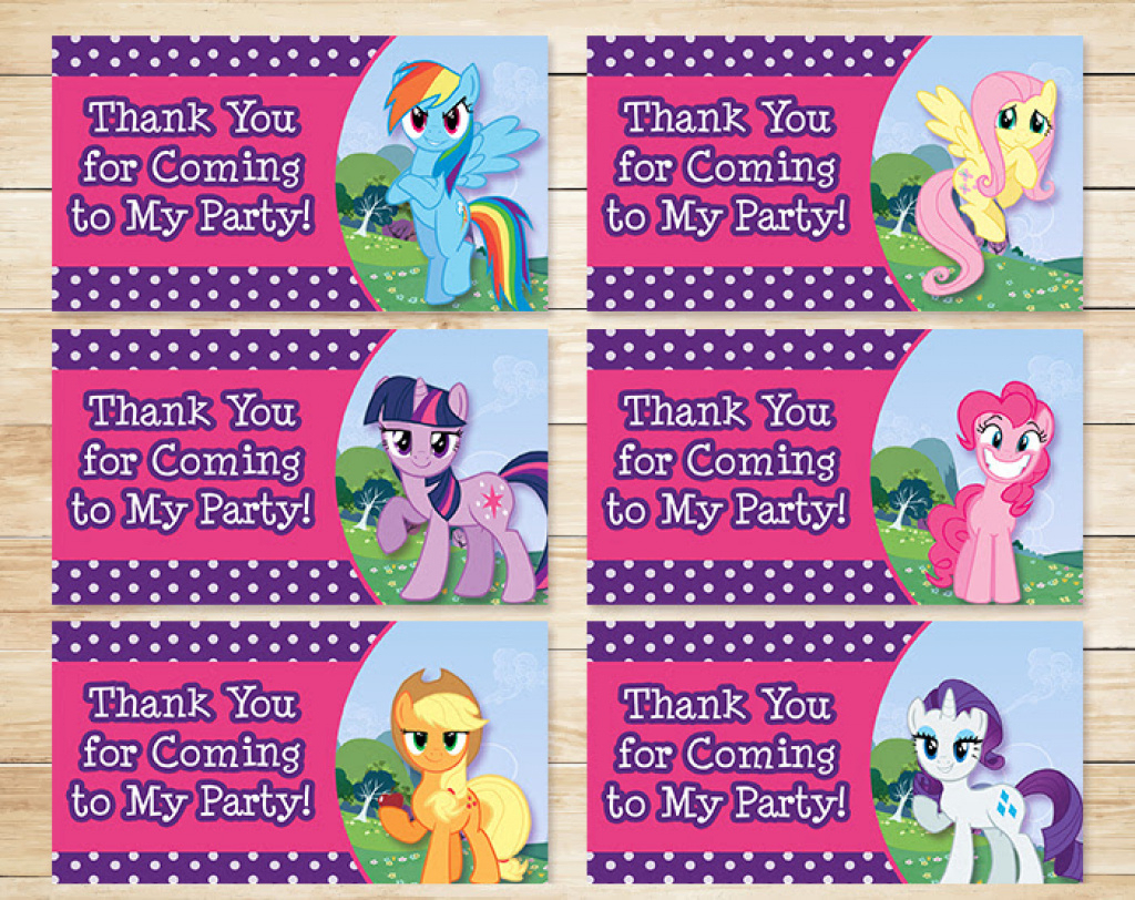 Free Printable My Little Pony Party Tags ~ Free My Little Pony - Free Printable My Little Pony Thank You Cards