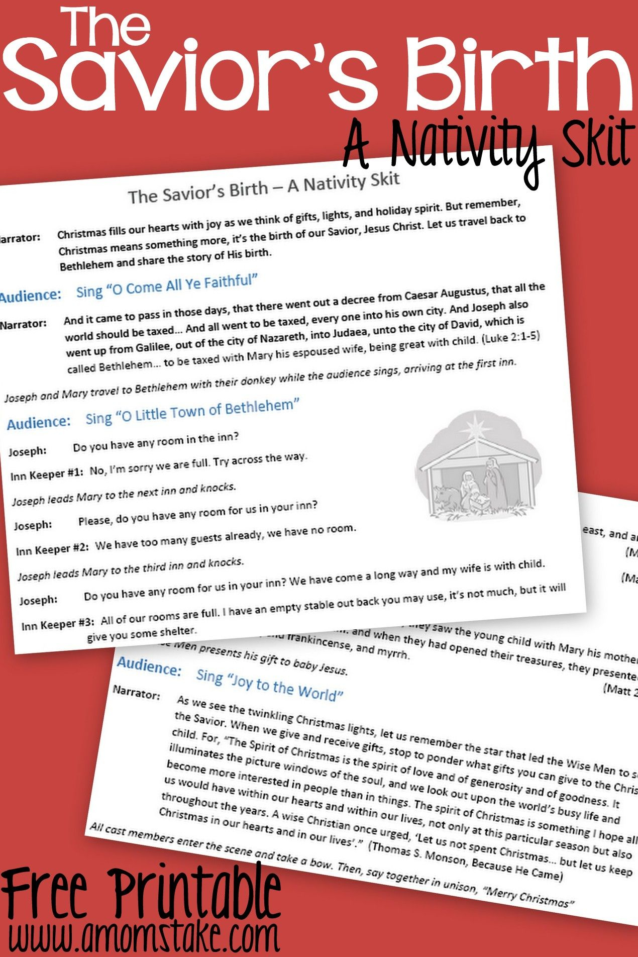 Free Printable Nativity Skit To Act Out The Birth Of The Savior - Free Printable Christmas Plays For Sunday School