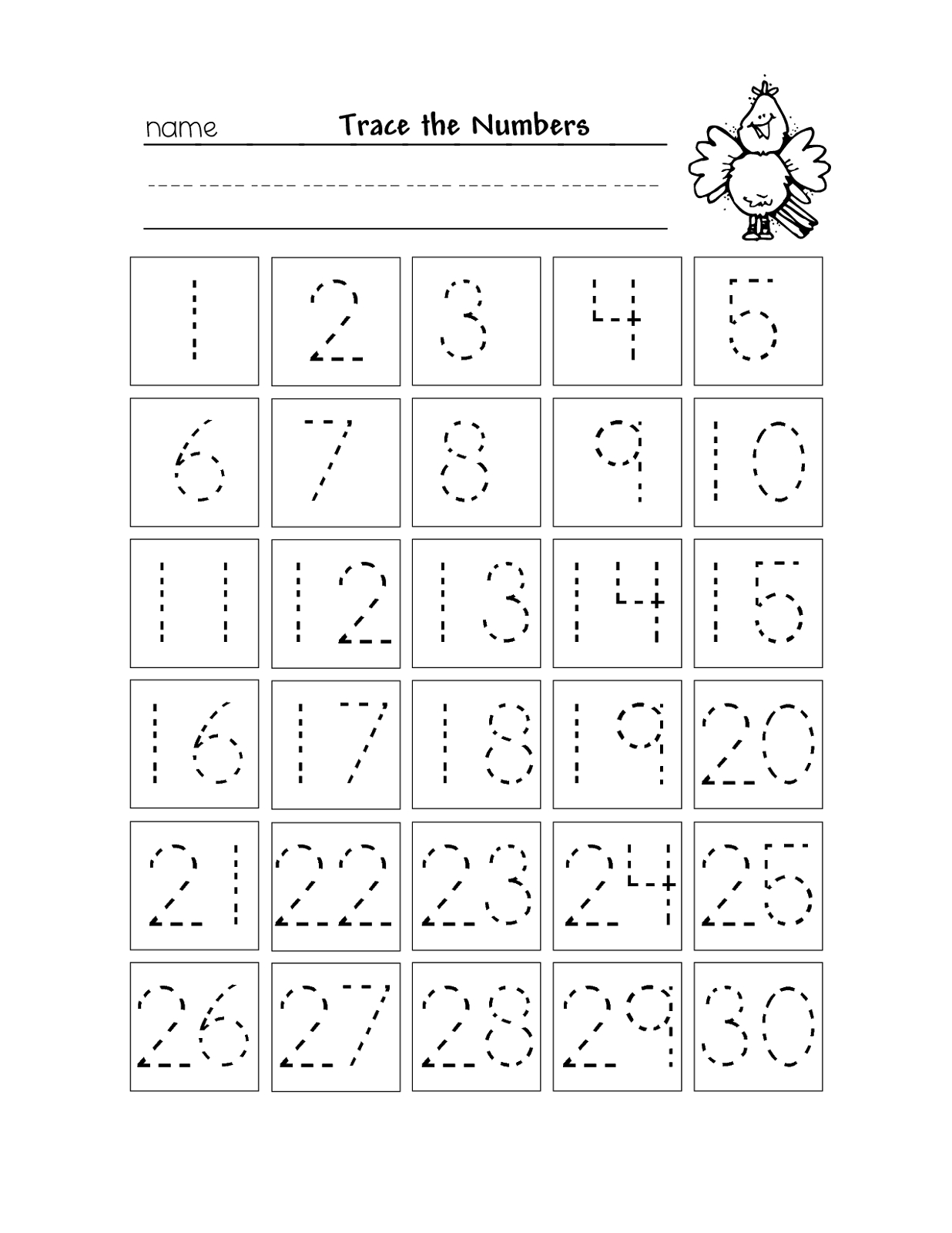 Free Printable Number Chart 1-30 | Kinder | Numbers Preschool - Free Printable Number Chart 1 10