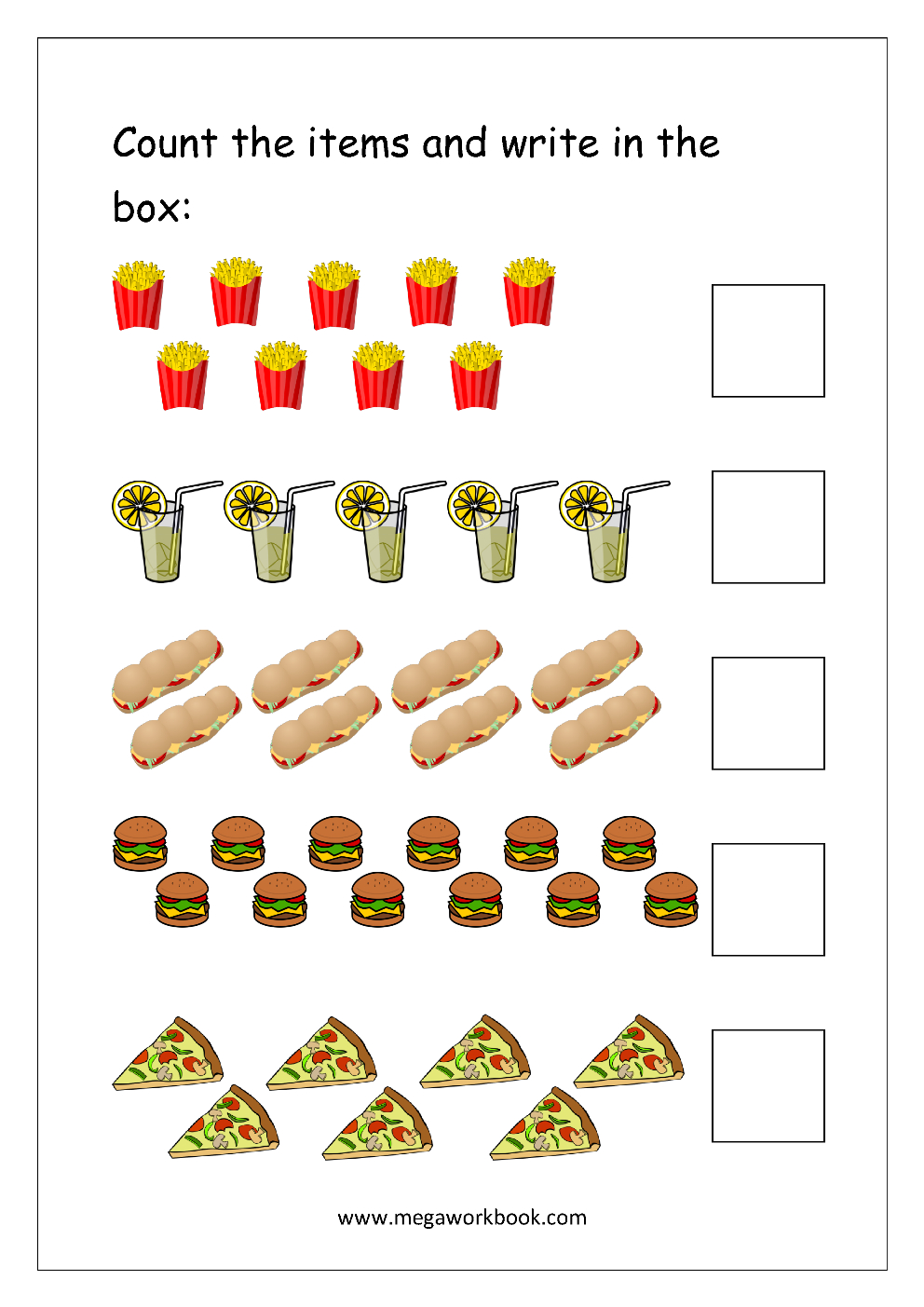 Free Printable Number Counting Worksheets - Count And Match - Count - Free Printable Counting Worksheets 1 10