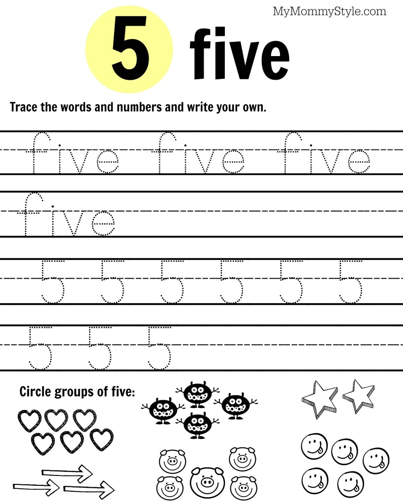 Free Printable Number Worksheets 1-9 - My Mommy Style - Free Printable Number Worksheets