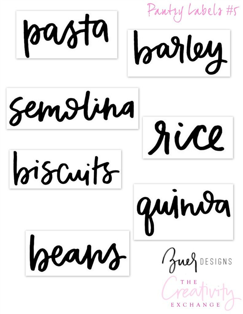 Free Printable Pantry Labels: Hand Lettered | Organize | Kitchen - Free Printable Pantry Labels