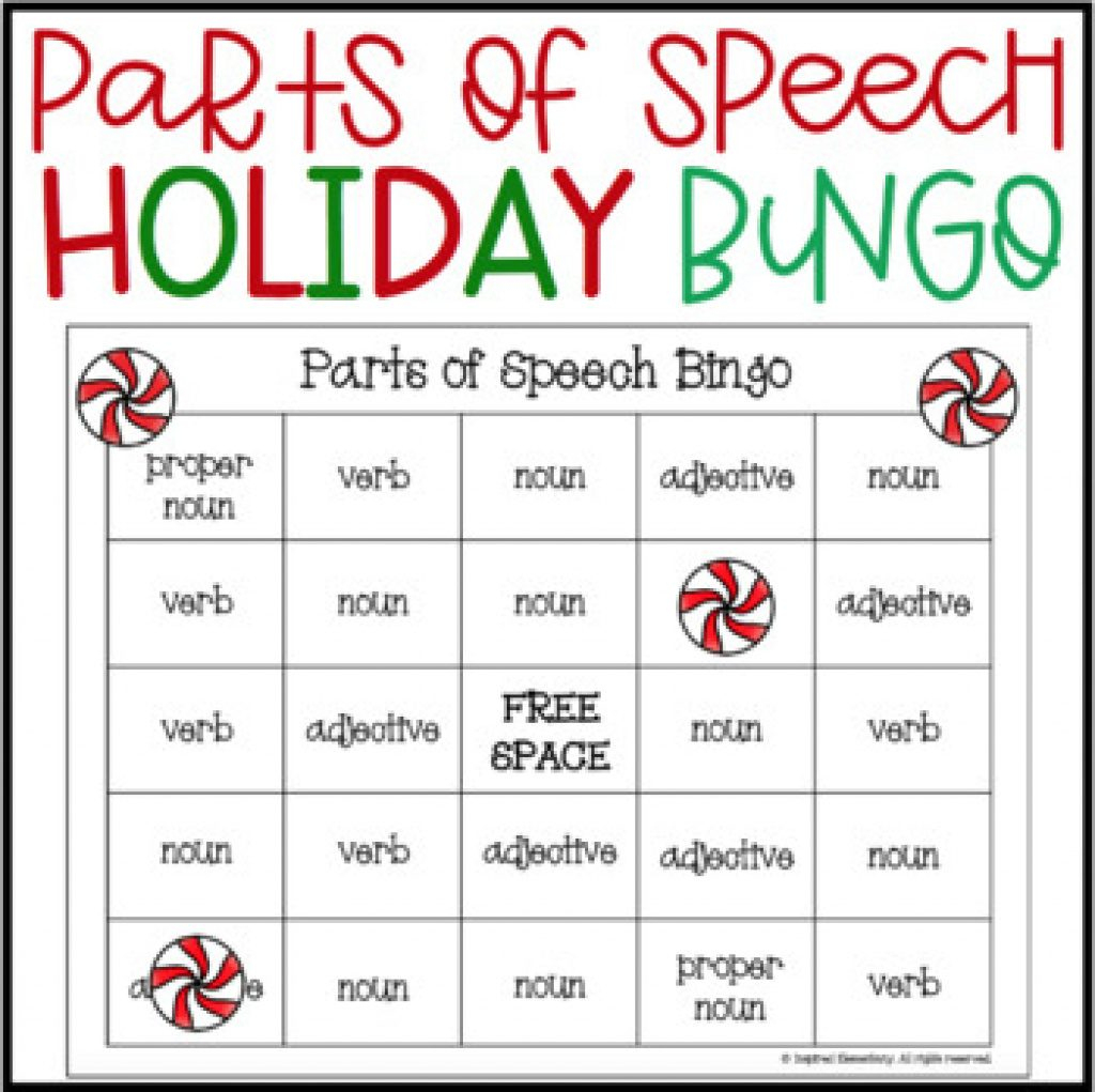 Free Printable Parts Of Speech Bingo | Free Printable - Free Printable Parts Of Speech Bingo