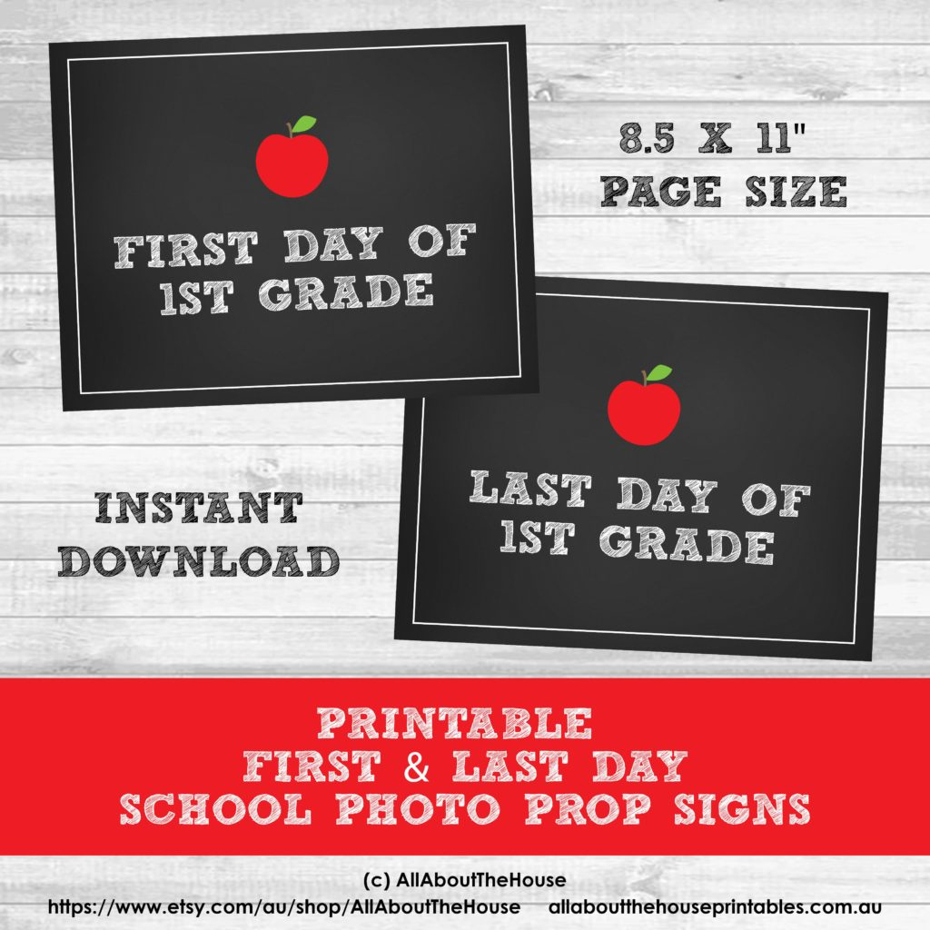 Free Printable Photo Prop Grade Signs For Back To School (First - Free Printable Signs