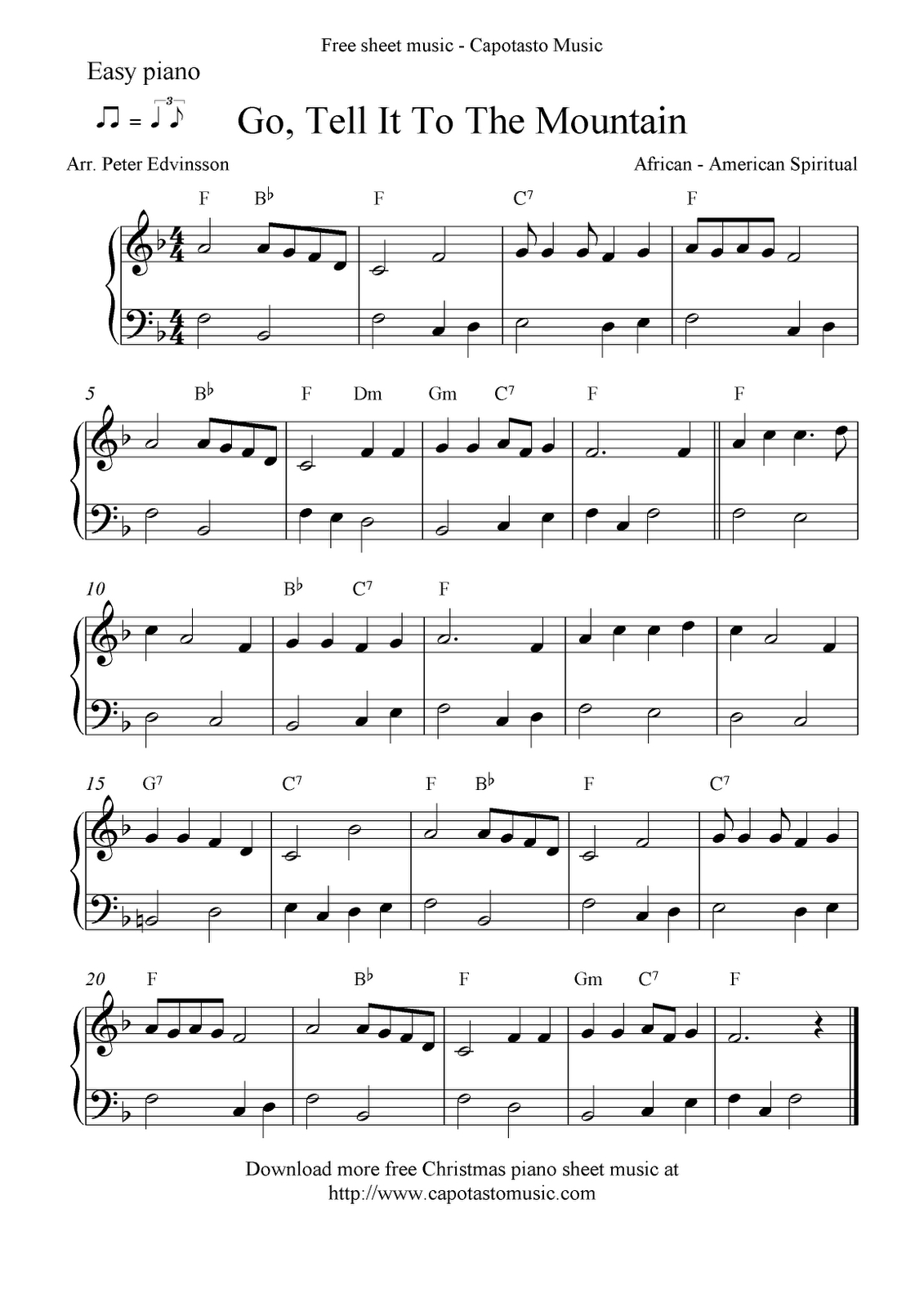 Free Printable Piano Sheet Music | Free Sheet Music Scores: Easy - Christmas Piano Sheet Music Easy Free Printable