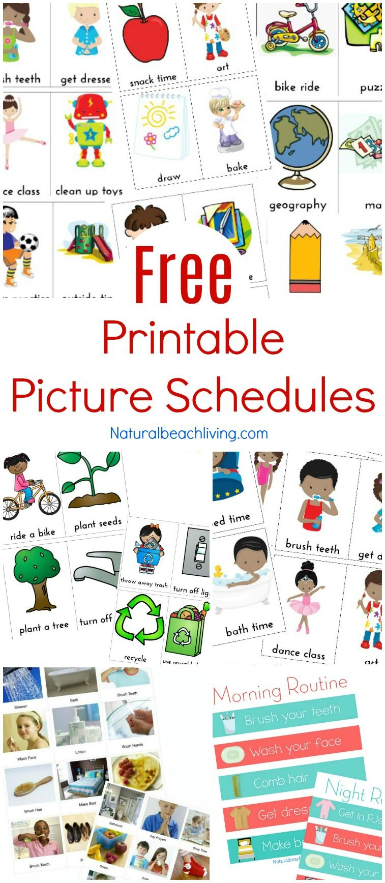 Free Printable Picture Schedule Cards - Visual Schedule Printables - Free Printable Schedule Cards