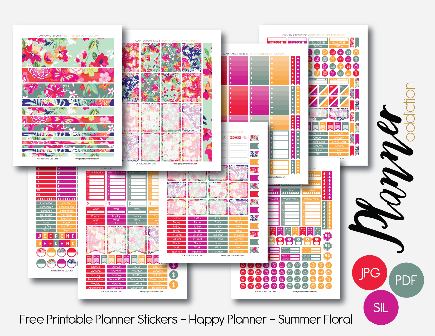 Free Printable Planner Stickers – Planner Addiction - Free Printable Happy Planner Stickers