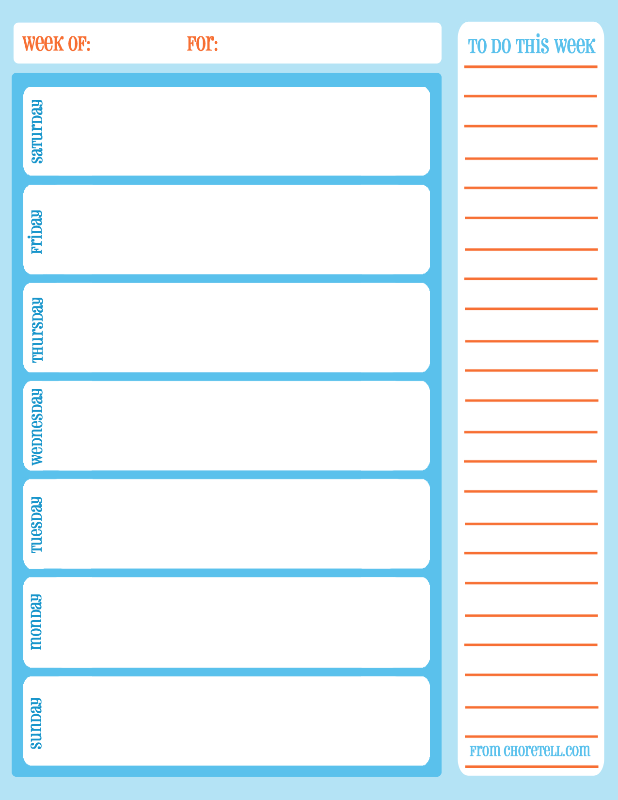 Free Printable Planner Weekly Minute Intervals Monthly Pdf Schedule - Free Printable Schedule