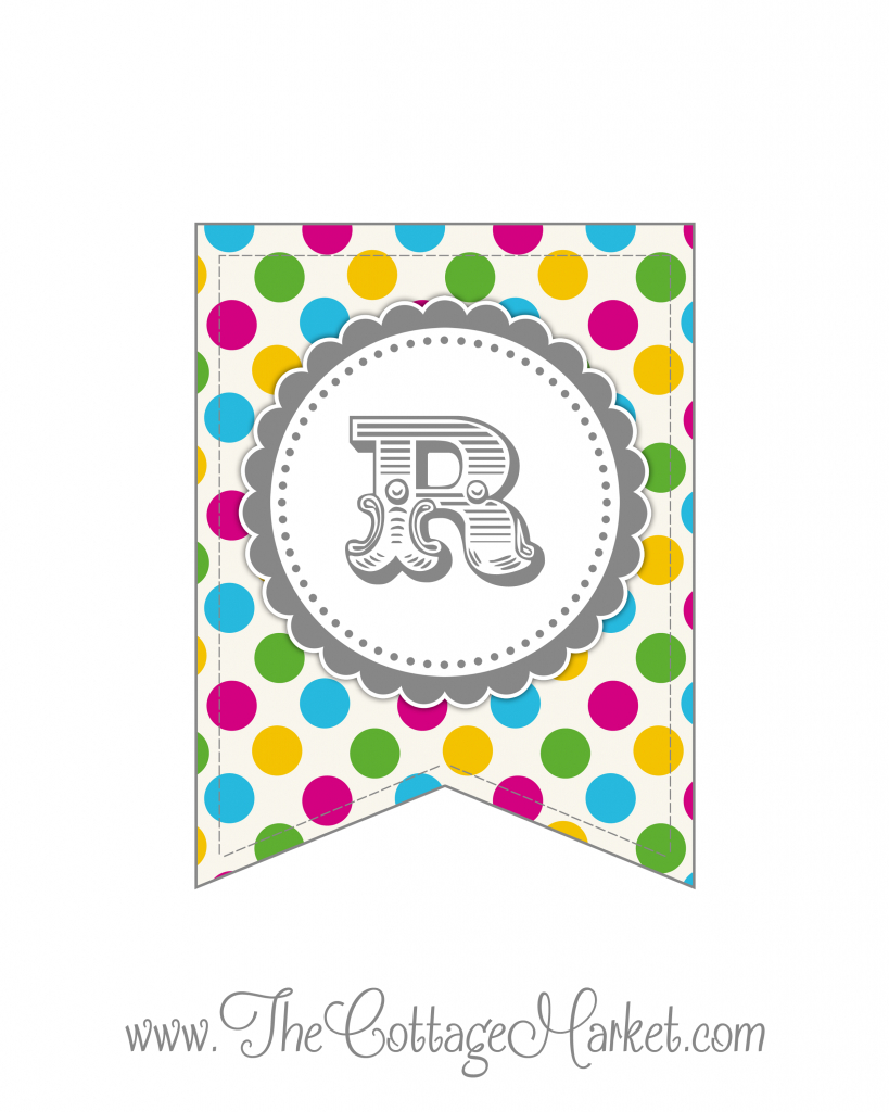 Free Printable Polka Dot Party Banner | The Cottage Market - Free Printable Alphabet Letters For Banners