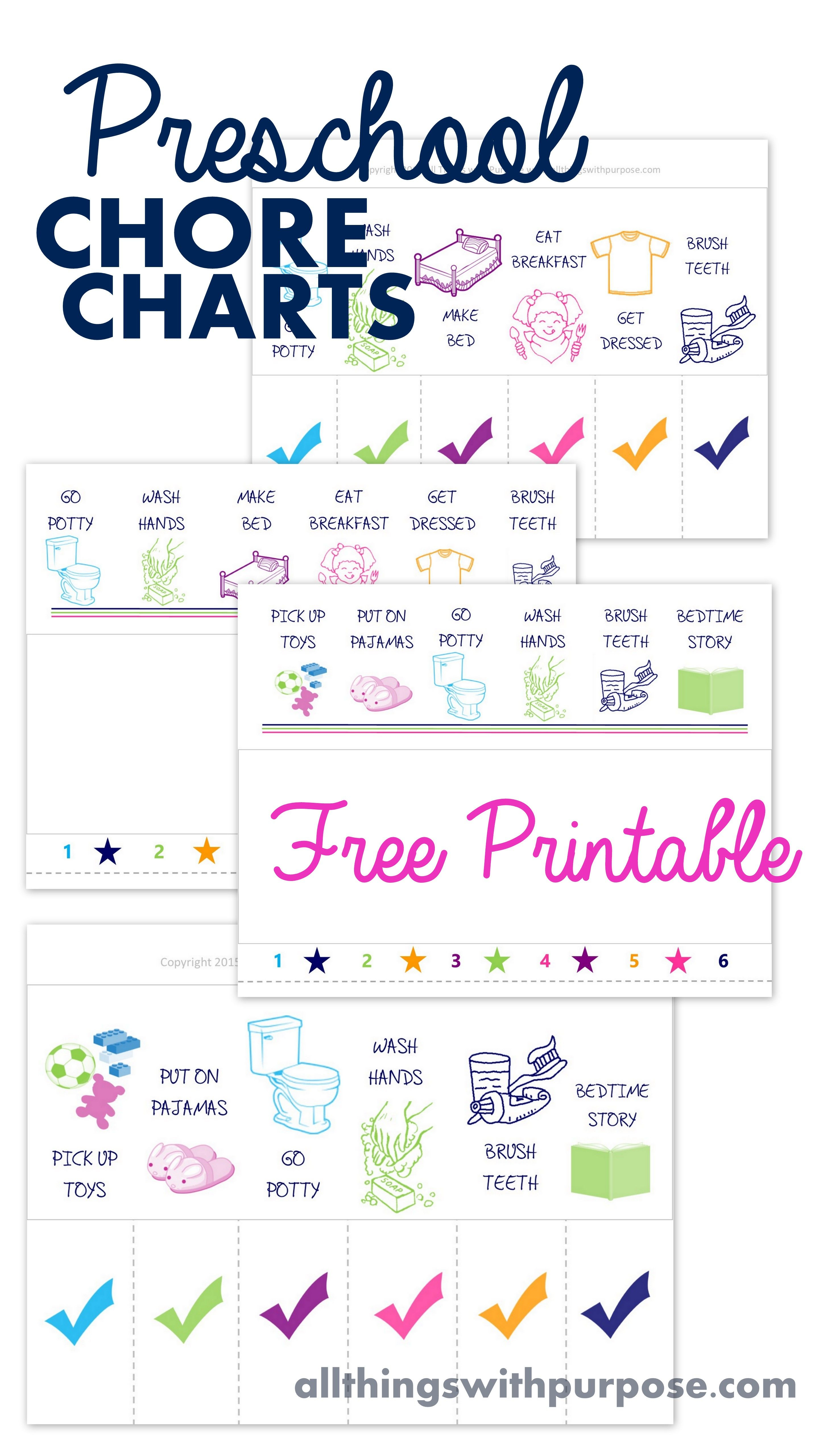 Free Printable Preschool Chore Charts | Kid Stuff | Pinterest - Children&amp;amp;#039;s Routine Charts Free Printable