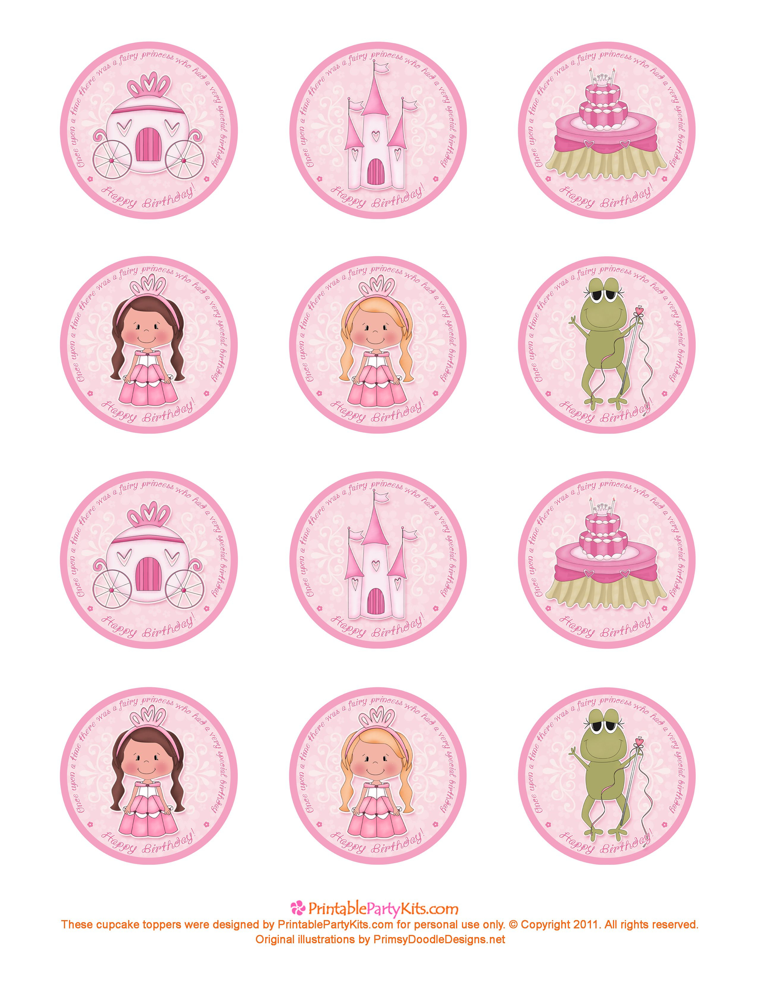 Free Printable Princess Birthday Cupcake Toppers | Printable Party - Cupcake Flags Printable Free