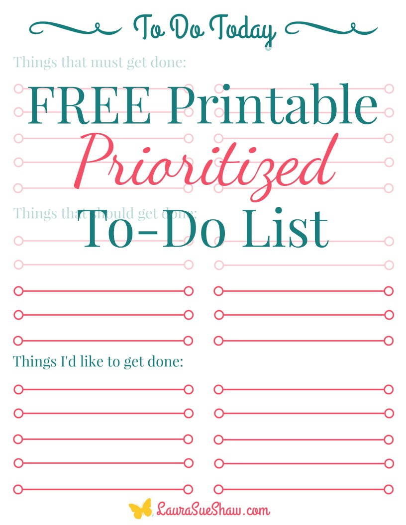 Free Printable Prioritized To Do List - Weekly To Do List Free Printable
