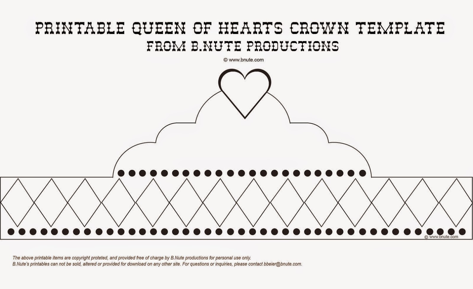 Free Printable Queen Of Hearts Crown. Free Printable And Template - Free Printable Crown