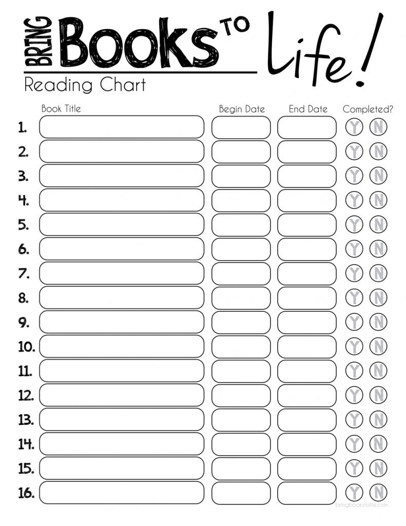 Free Printable Reading Chart--Great For Summer. Lots Of Colors To - Free Printable Reading Logs For Children