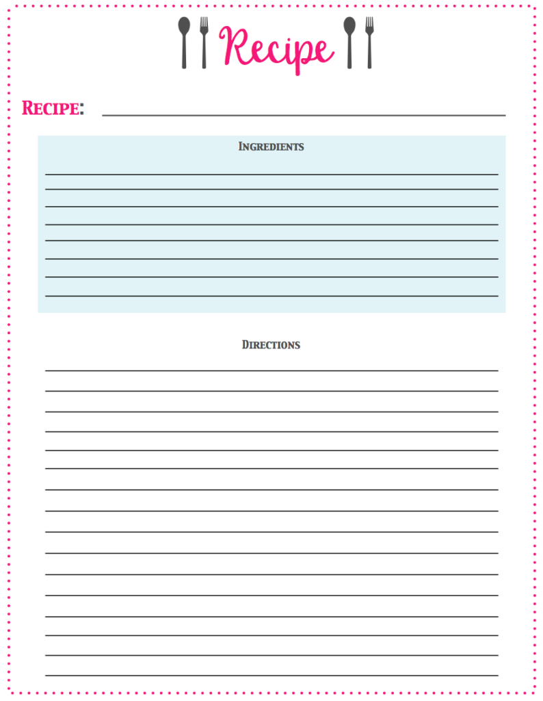Free Printable Recipe Cards | Cooking &amp;amp; Baking | Recipe Cards - Free Printable Recipe Pages