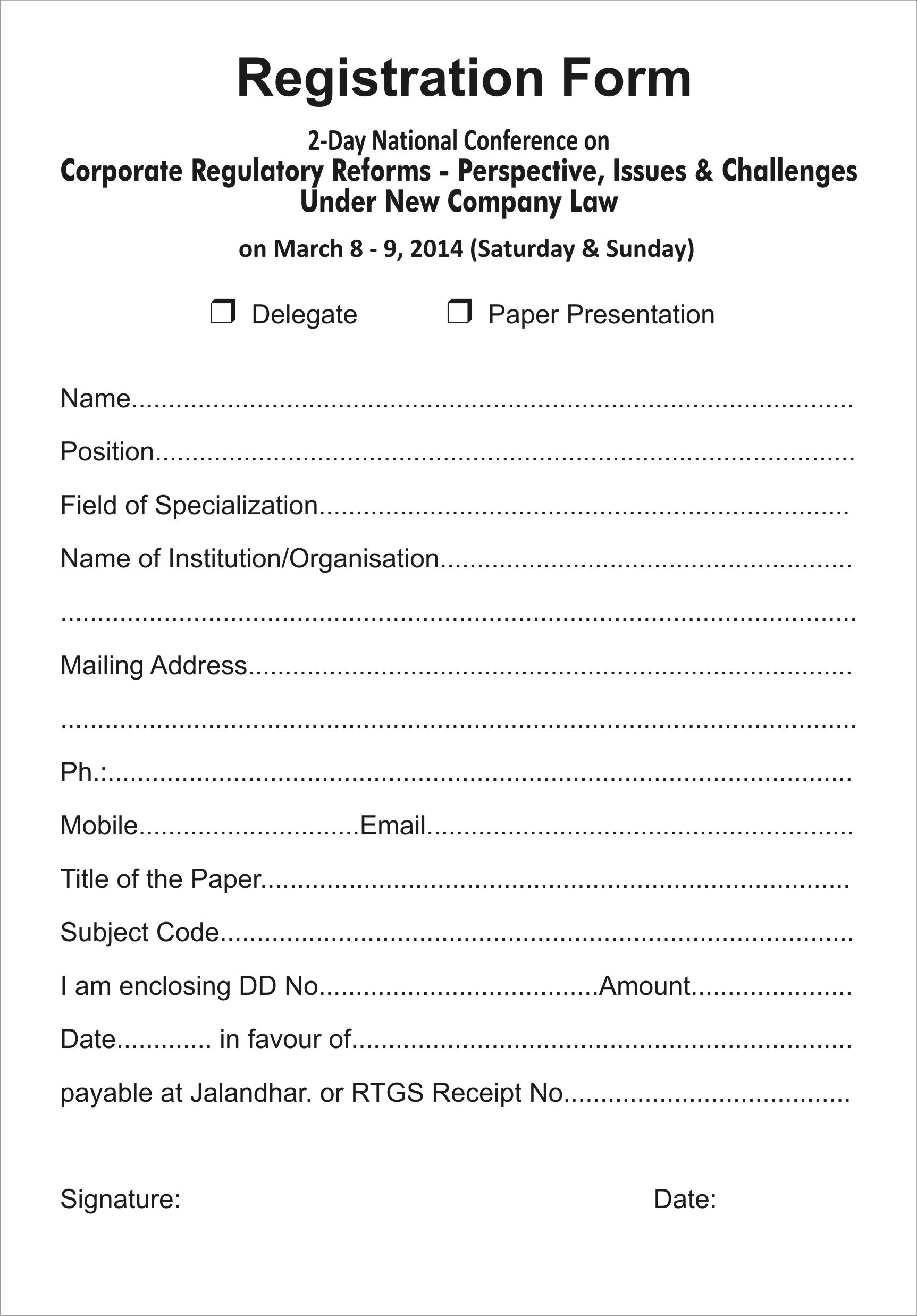 Free Printable Registration Form Template | Shop Fresh - Free Printable Membership Forms