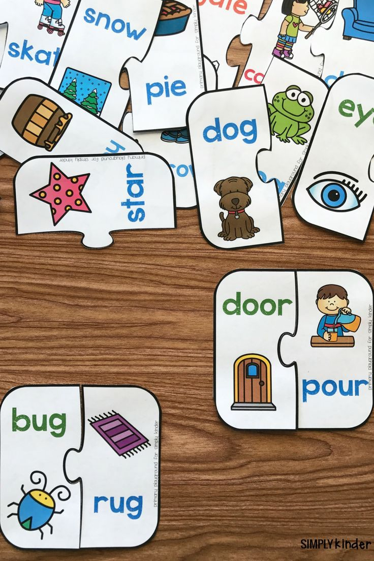 Free Printable Rhyming Puzzles | I ♥ Kindergarten | Pinterest - Free Printable Rhyming Activities For Kindergarten