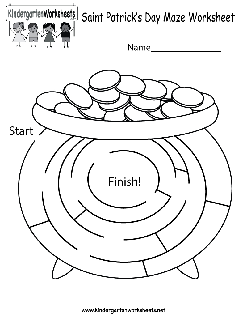 Free Printable Saint Patrick&amp;#039;s Day Maze Worksheet For Kindergarten - Free Printable St Patrick&amp;#039;s Day Mazes