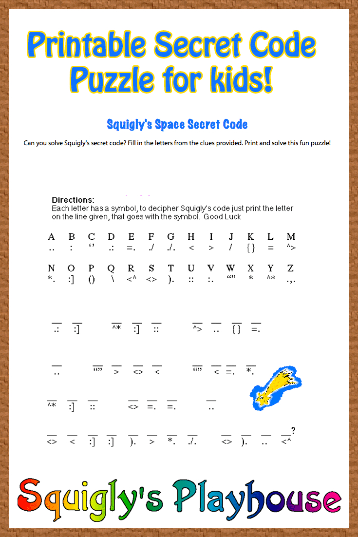 Free Printable Secret Code Word Puzzle For Kids. This Puzzle Has A - Free Printable I Spy Puzzles