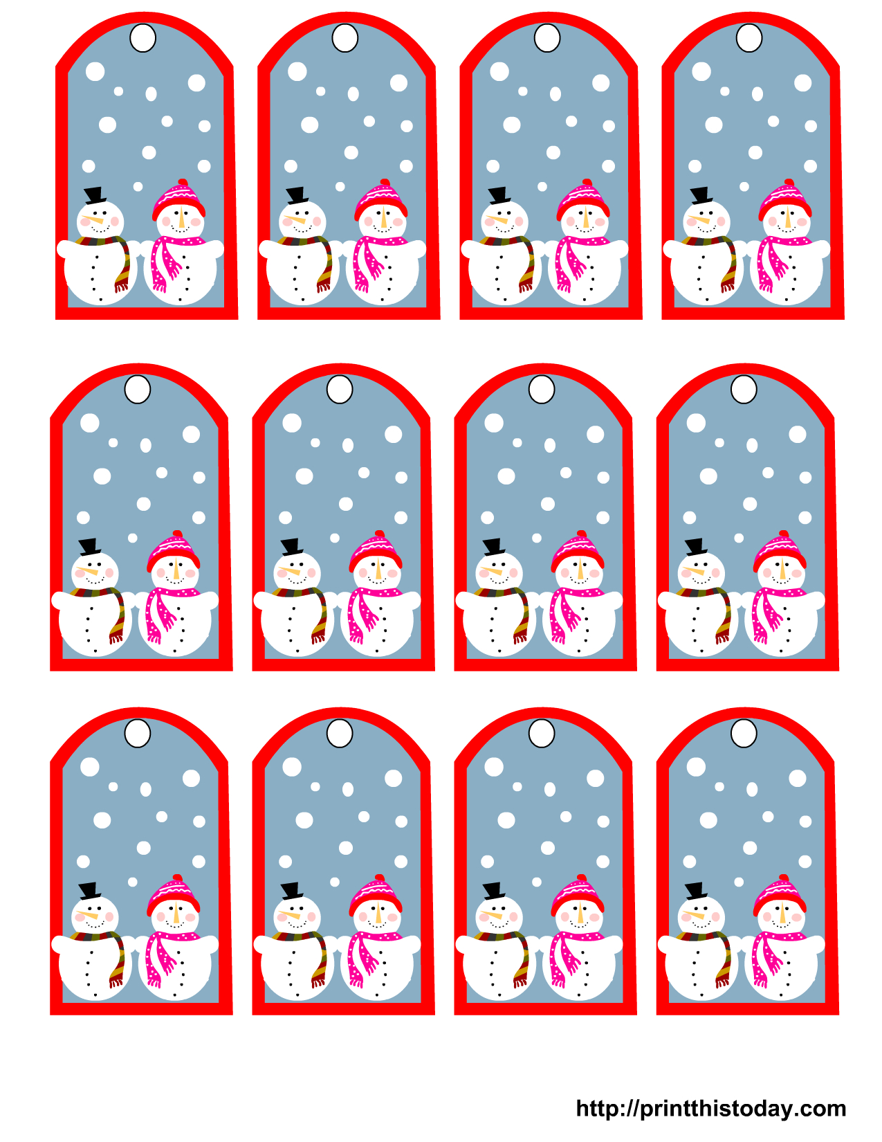 Free Printable Snowman Christmas Gift Tags - Free Printable Toe Tags