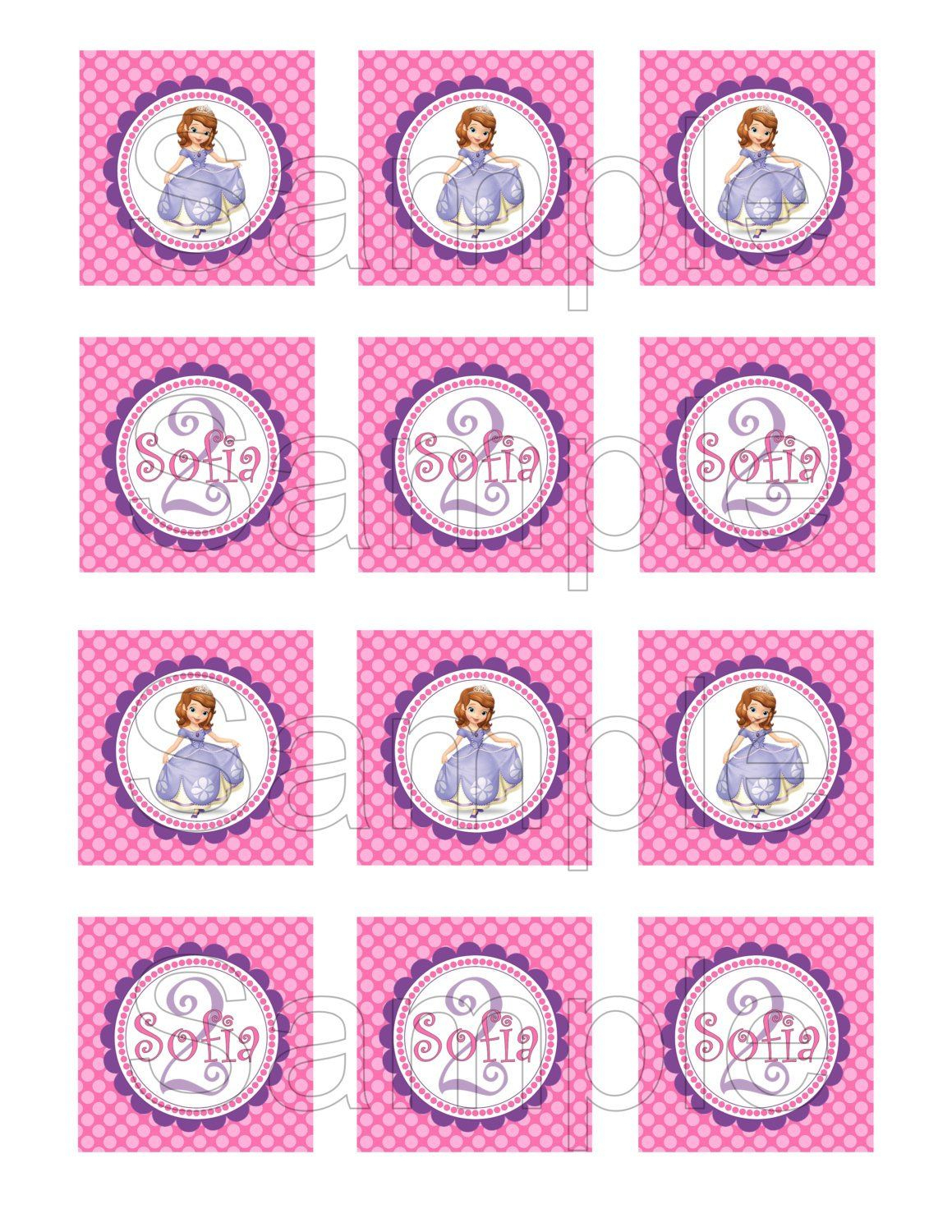 Free Printable Sofia The First Birthday Invitations. Printable - Free Printable Sofia Cupcake Toppers