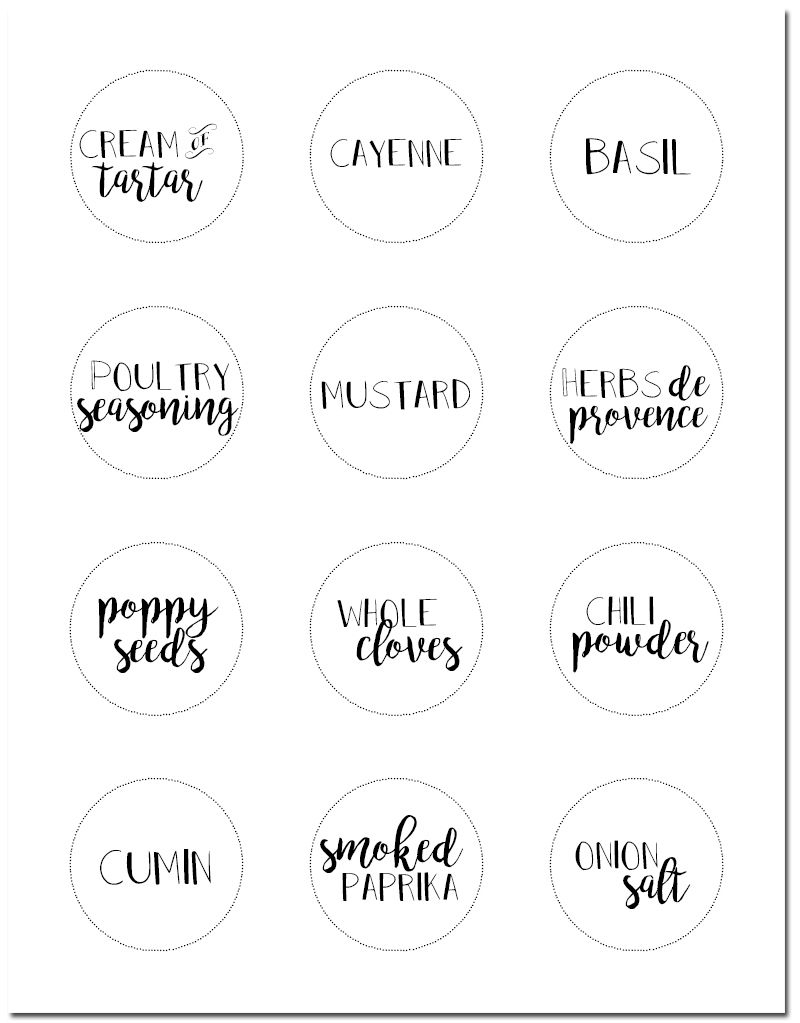 Free Printable Spice Jar Labels | Spice Lables | Pinterest | Spice - Free Printable Labels For Jars