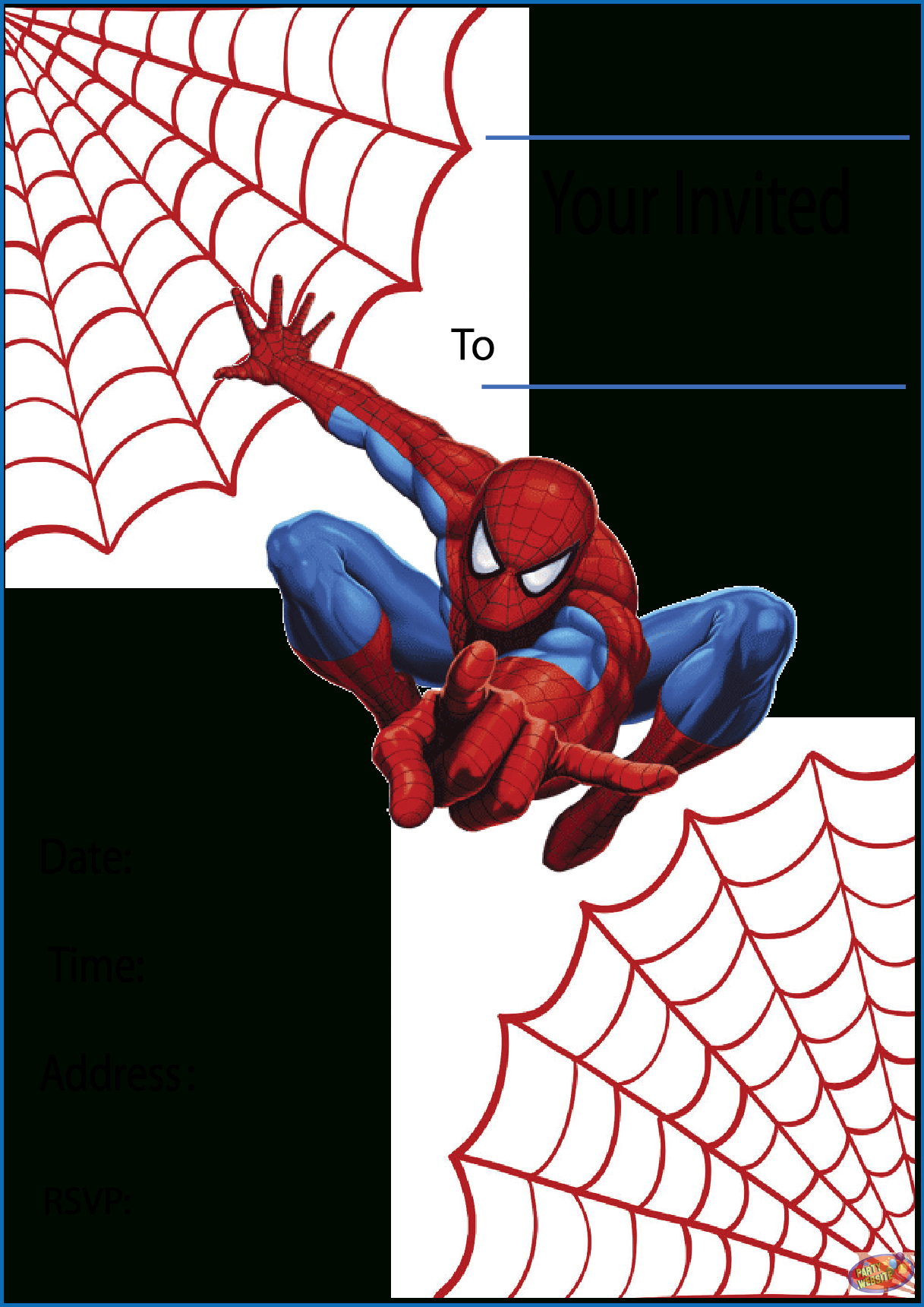 Free Printable Spiderman Party Invitations On Www.thepartywebsite - Free Printable Spiderman Pictures