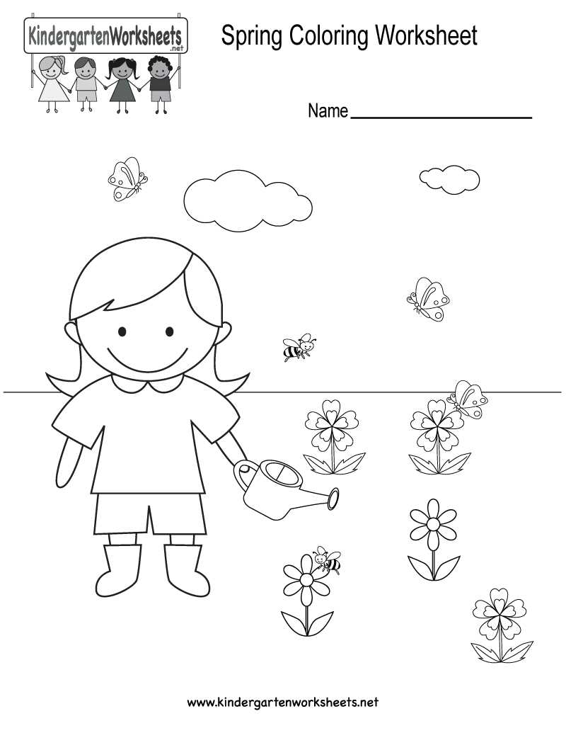 Free Printable Spring Coloring Worksheet For Kindergarten - Free Printable Spring Worksheets For Kindergarten