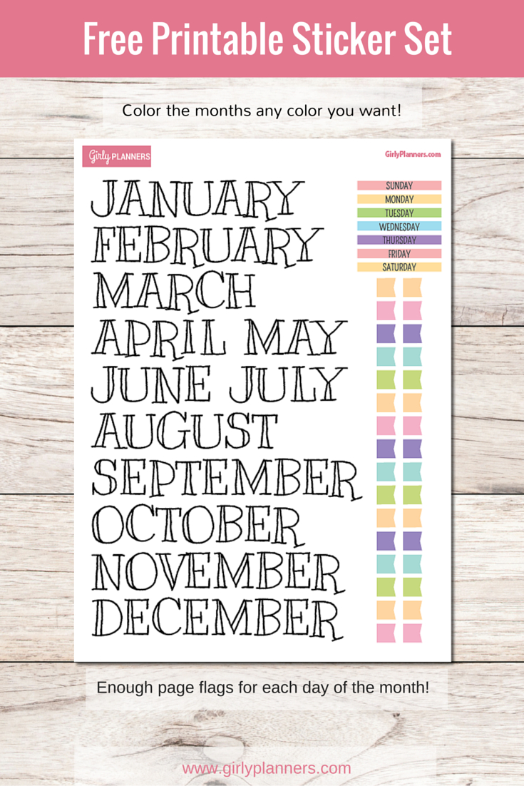 Free Printable Sticker Set For Your Planner Or Bullet Journal - Free Printable Months Of The Year Labels