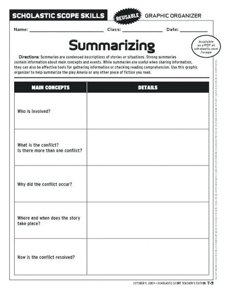 Free Printable Summarizing Worksheets 4Th Grade | Free Printable - Free Printable Summarizing Worksheets 4Th Grade