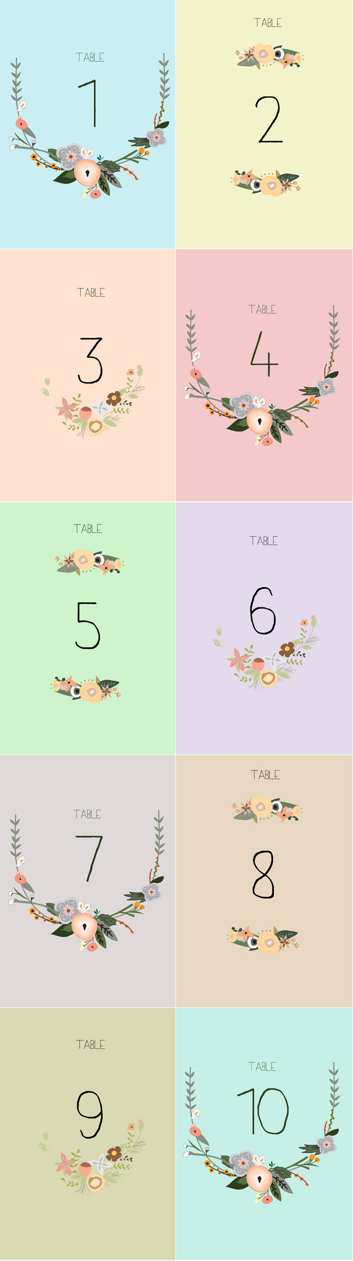 Free Printable Table Numbers - Free Printable Table Numbers