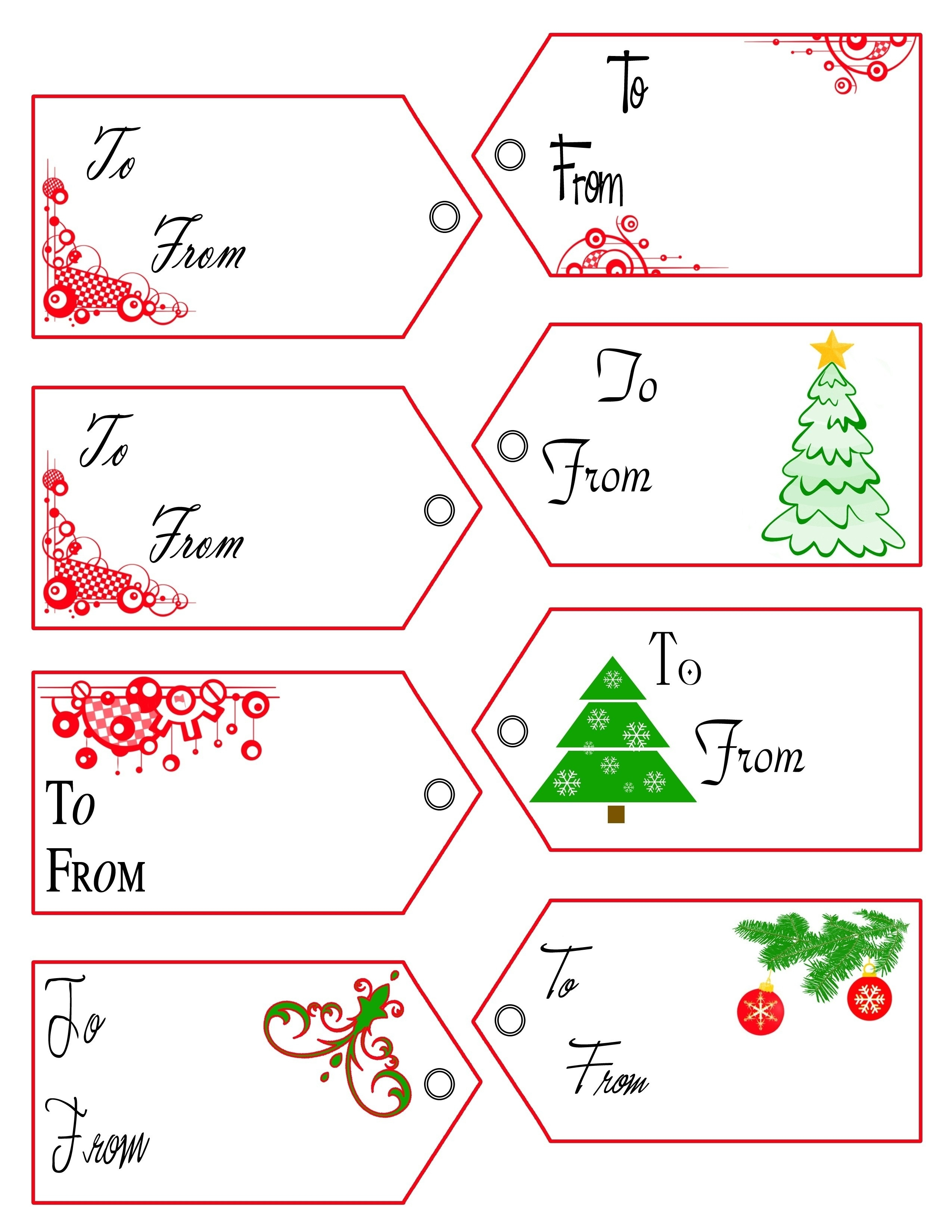 Free Printable Tag Templates 2018 | Corner Of Chart And Menu - Free Printable Gift Tags Templates